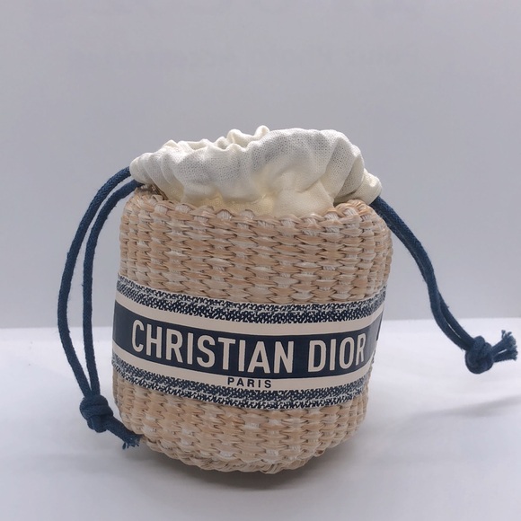 Christian Dior Mini VIP Straw Bucket Bag - Picture 1 of 6